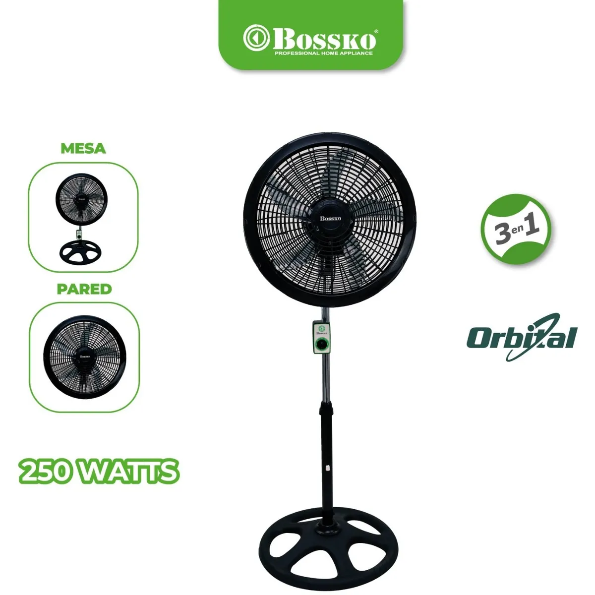 BOSSKO - Ventilador Orbital Bossko de 18″ BK-8233VO Negro