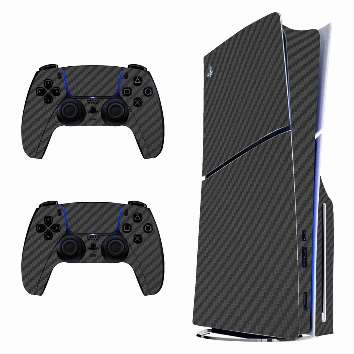 GENERICO - Skin Fibra de Carbono Plomo para PS5 Slim Disk - Adhesivo Premium - Protección Anti-rayaduras