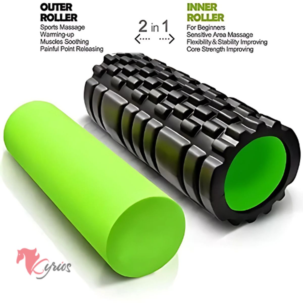 NO LOGO - Foam Roller Cilindro Yoga Elongación Masajeador Con Estuche