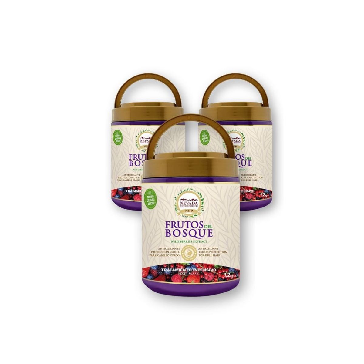 NEVADA NATURAL PRODUCTS - Frutos Del Bosque 12Kg Tratamiento Capilar Nevada x3Unids