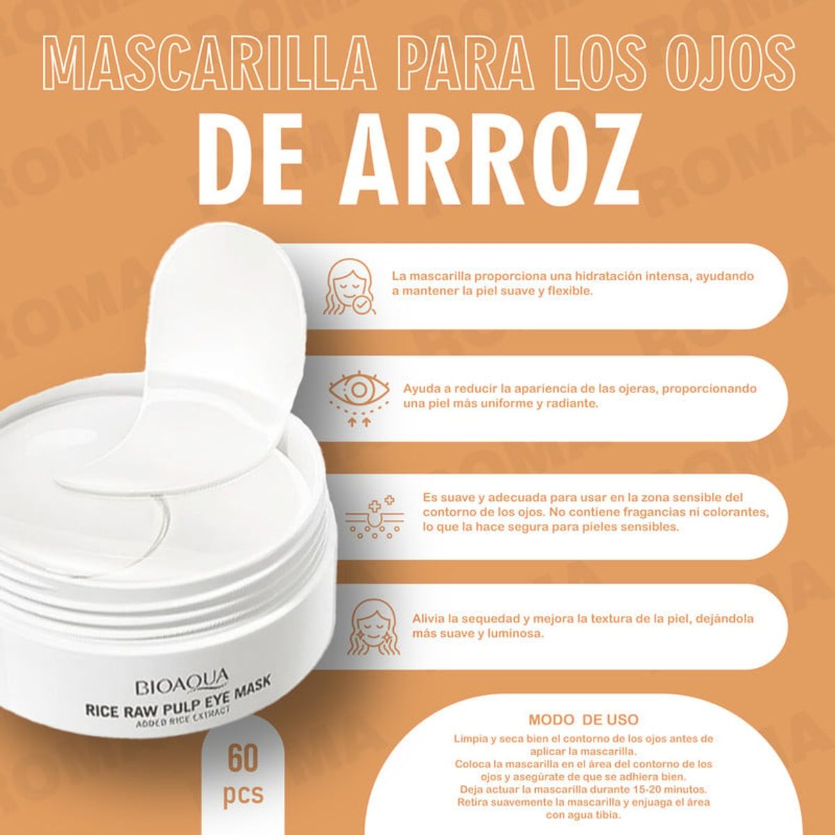 BIOAQUA - MASCARILLA PARA OJOS 60PCS BIOAQUA