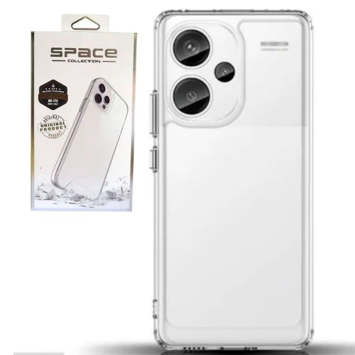GENERICO - Case Space Transparente + Mica protectora para NOTE 13 PRO PLUS