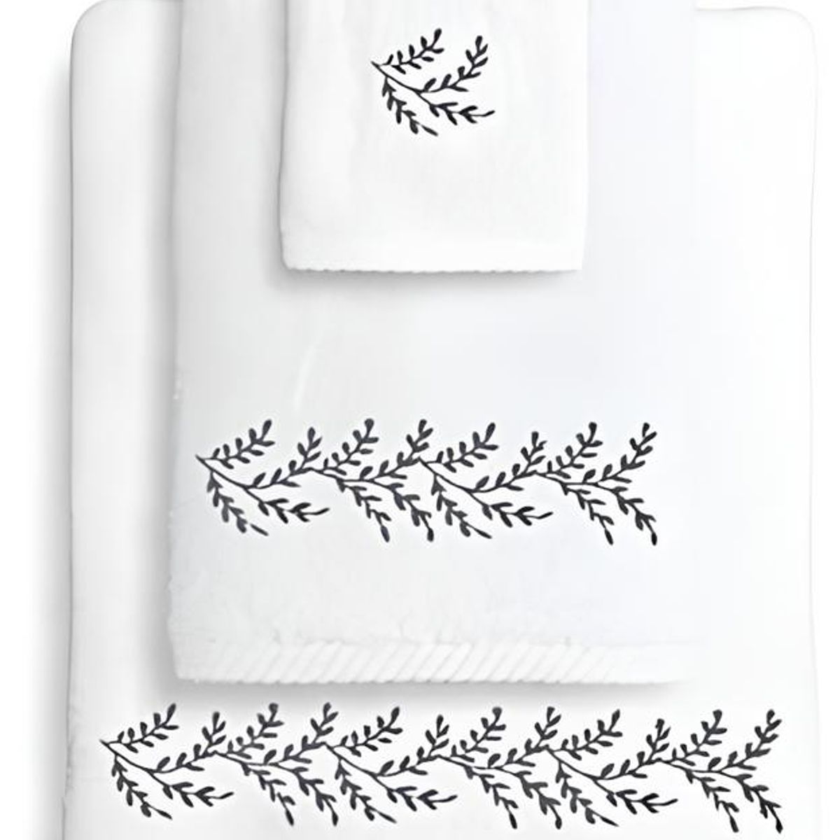 GENERICO - Pack 3 Toallas para el Baño Bordadas - Blanco