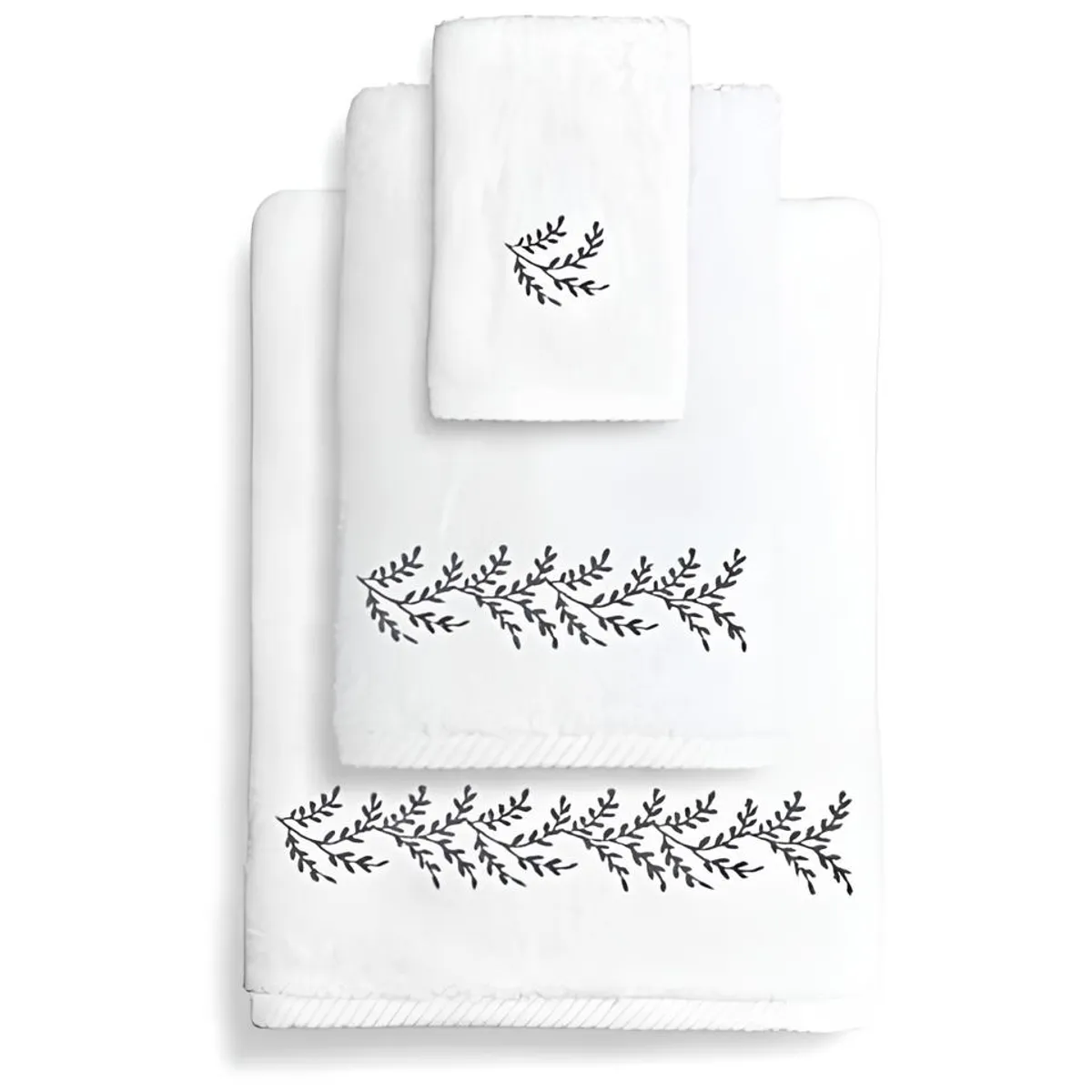 GENERICO - Pack 3 Toallas para el Baño Bordadas - Blanco