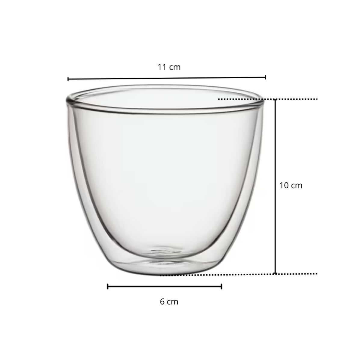 HYGGE - Set de 2 Vasos Doble Pared de Vidrio Borosilicato 400 ml
