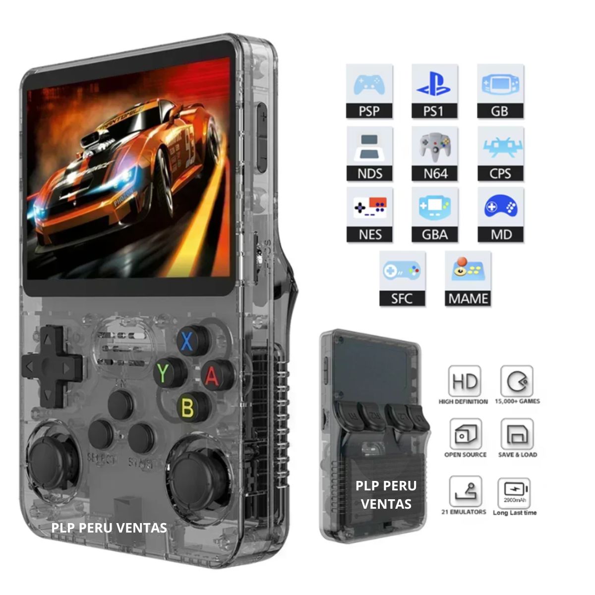 OEM - Juego Portatil R36S 3500mAh 128GB Negro