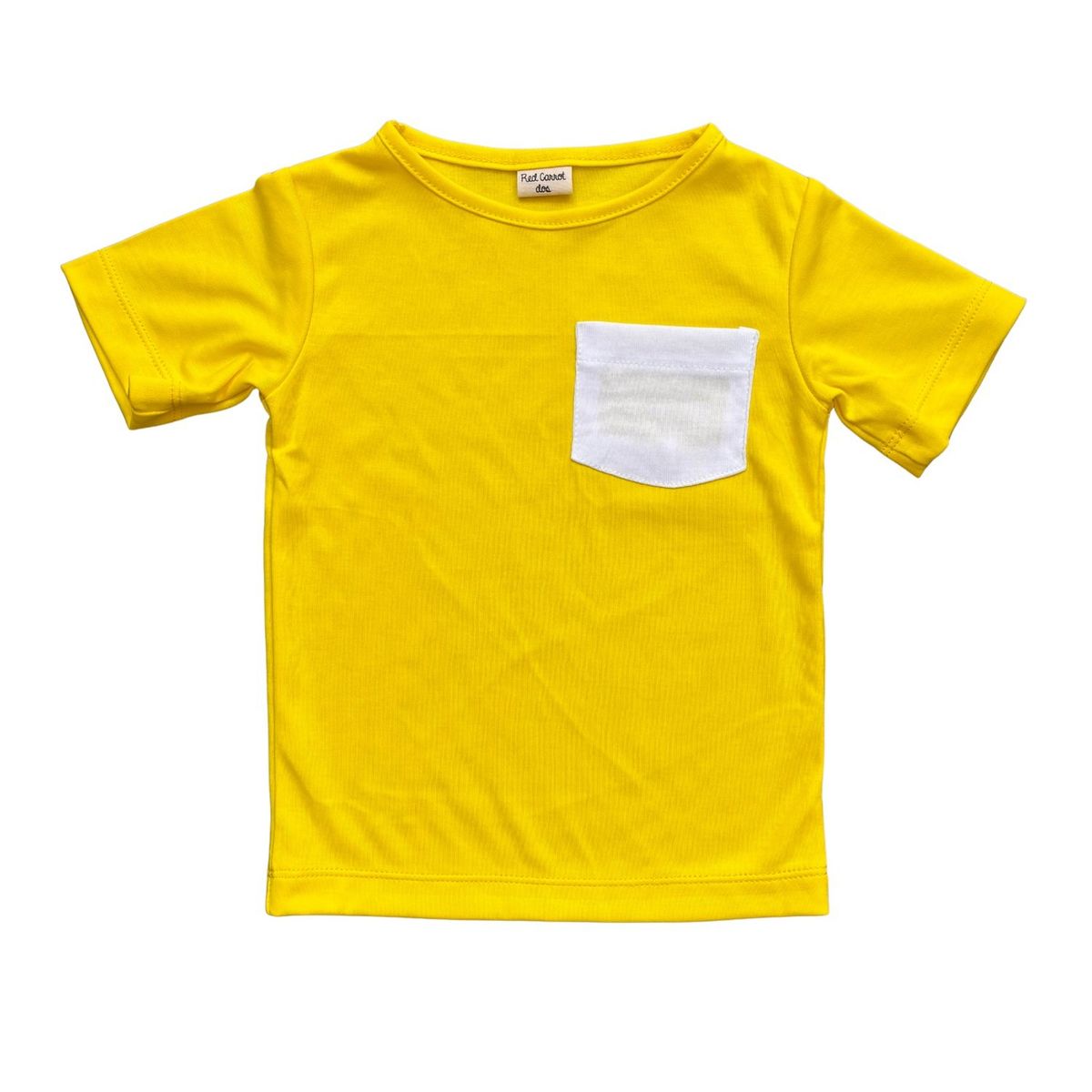 RED CARROT - Polo unisex manga corta algodon pima amarillo con bolsillo blanco