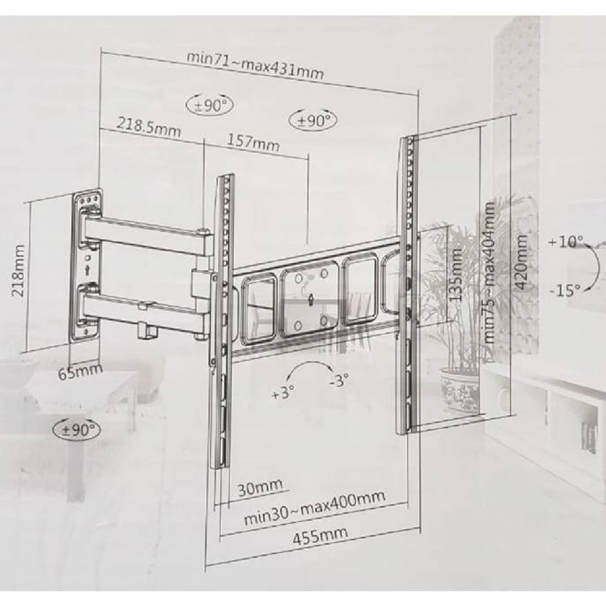 SOPORTEX - Rack Móvil para Soportex TV 32 a 55 Pulgadas MTEX-3255 - Negro