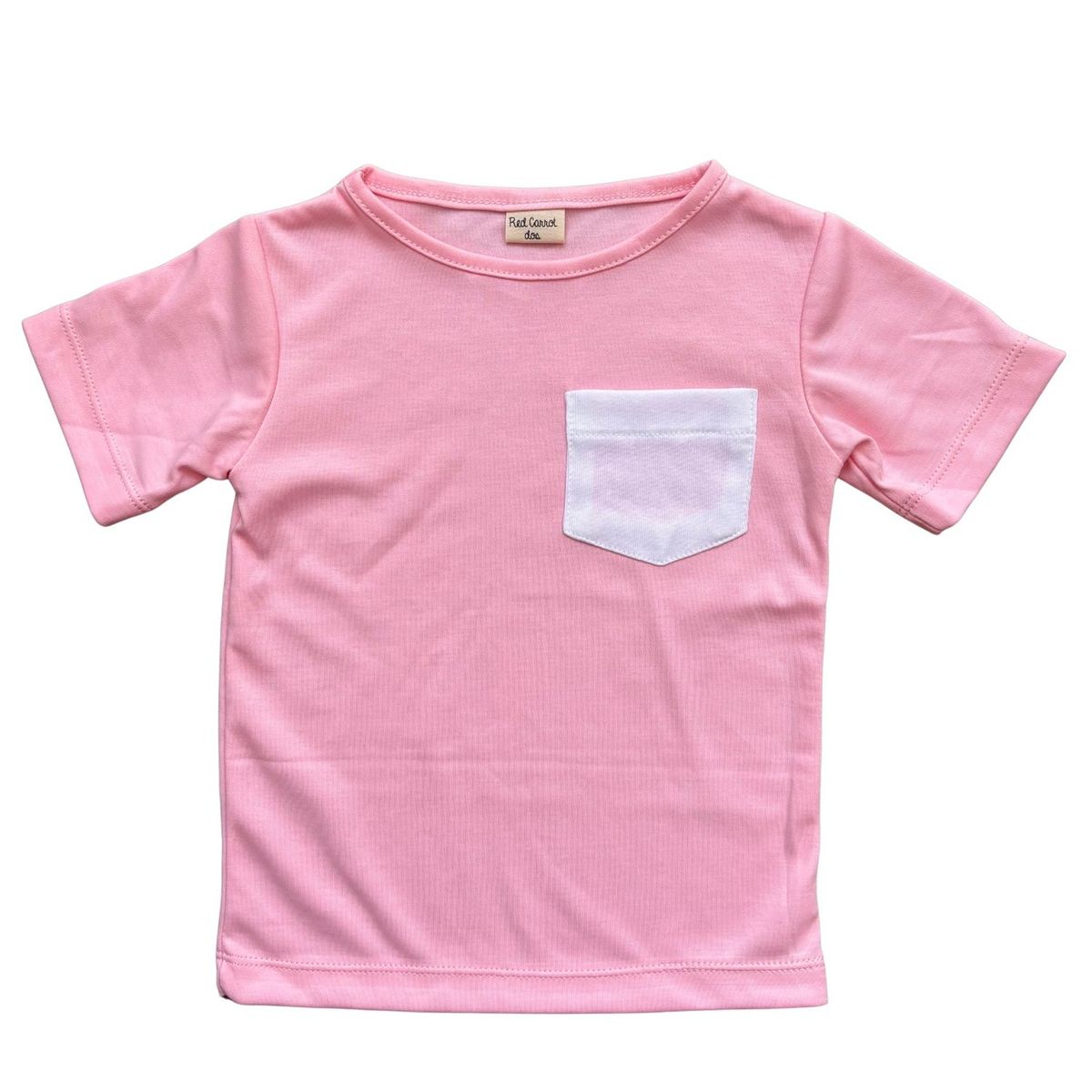 RED CARROT - Polo rosado con bolsillo blanco