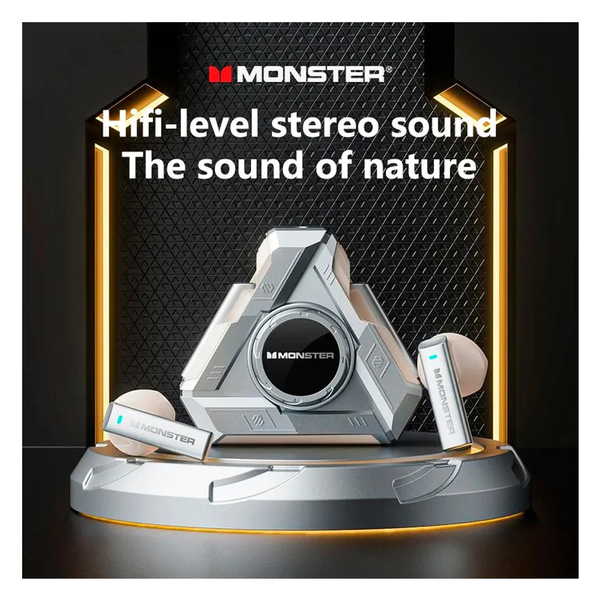 MONSTER - Audífonos inalámbricos Monster Airmars XKT22 Silver Bluetooth 5.3
