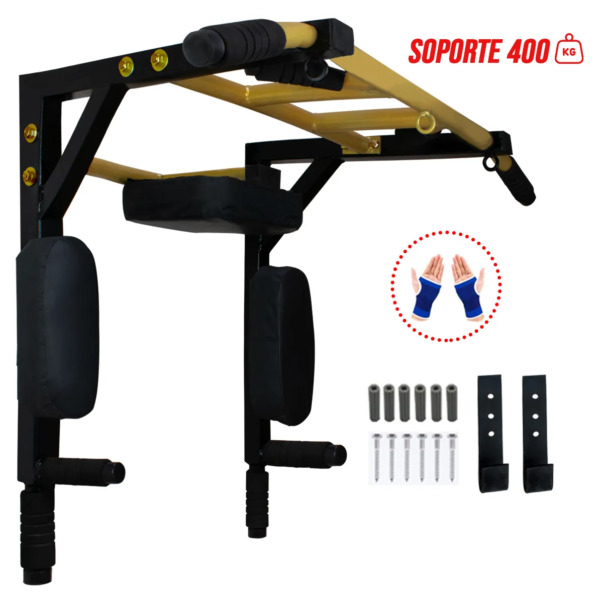 HOLGU - Barra Multifuncional 30 en 1 + guantes Sistema Multigrip