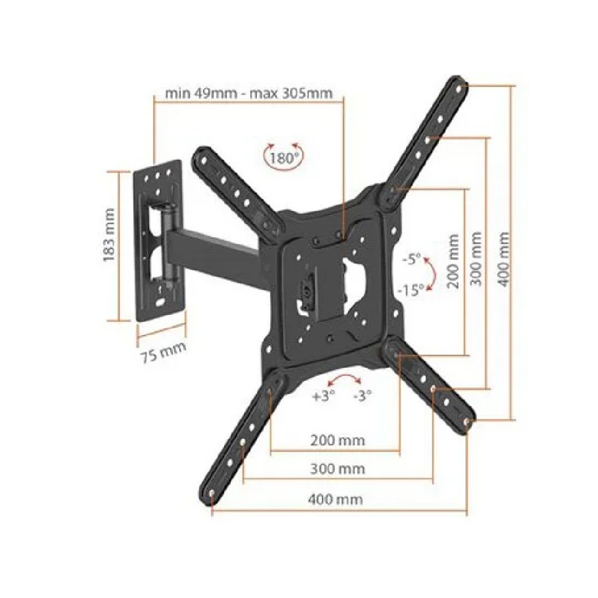 SOPORTEX - Rack Móvil para TV de 23 - 55 Pulgadas Soportex LPA50-441 Negro