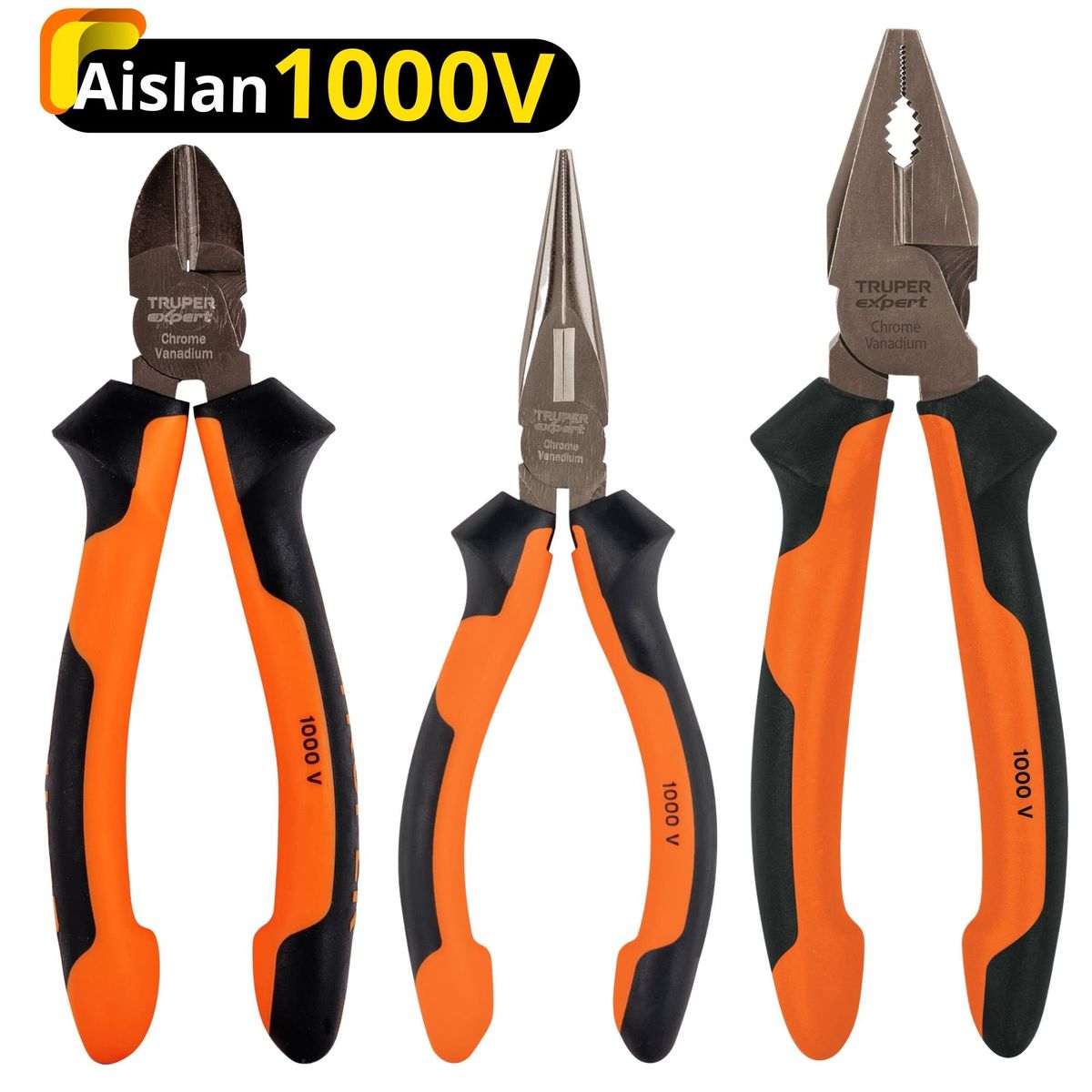 TRUPER - KIT alicates dieléctricos, 6 desarmadores 1000V,  MOCHILA