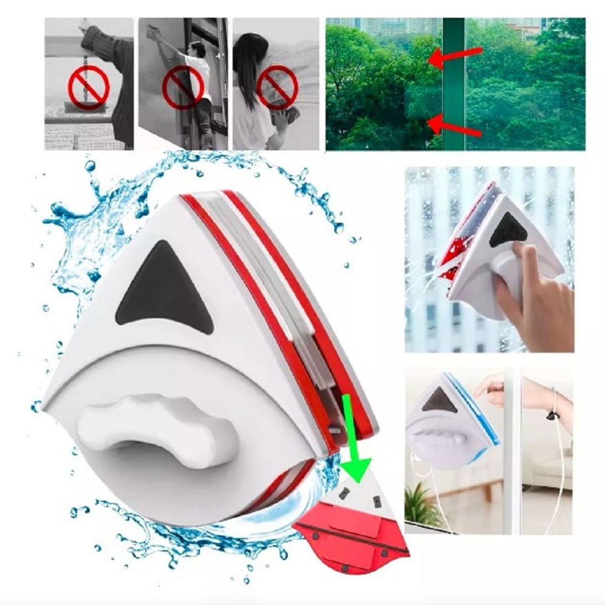 GENERICO - Limpiador de Vidrios Magnético Triangular