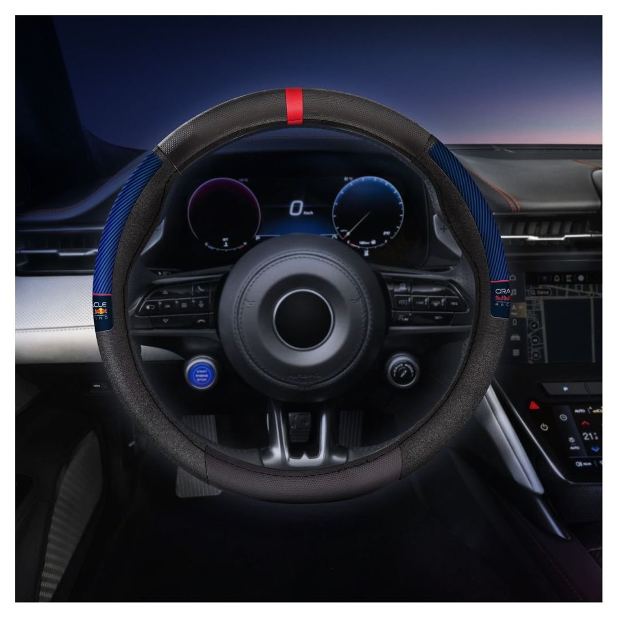 RED BULL - Cubre Volante Universal Red Bull Racing 02 Negro Rojo Azul