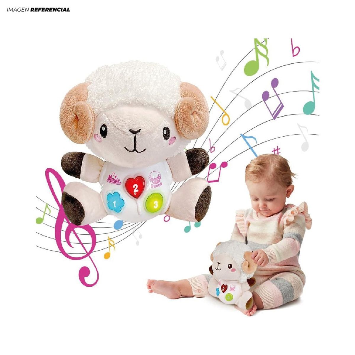GENERICO - Ovejita de Peluche Musical con Luces para niños