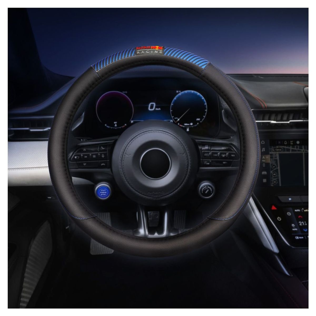 RED BULL - Cubre Volante Universal Red Bull Racing 06 Negro Auto