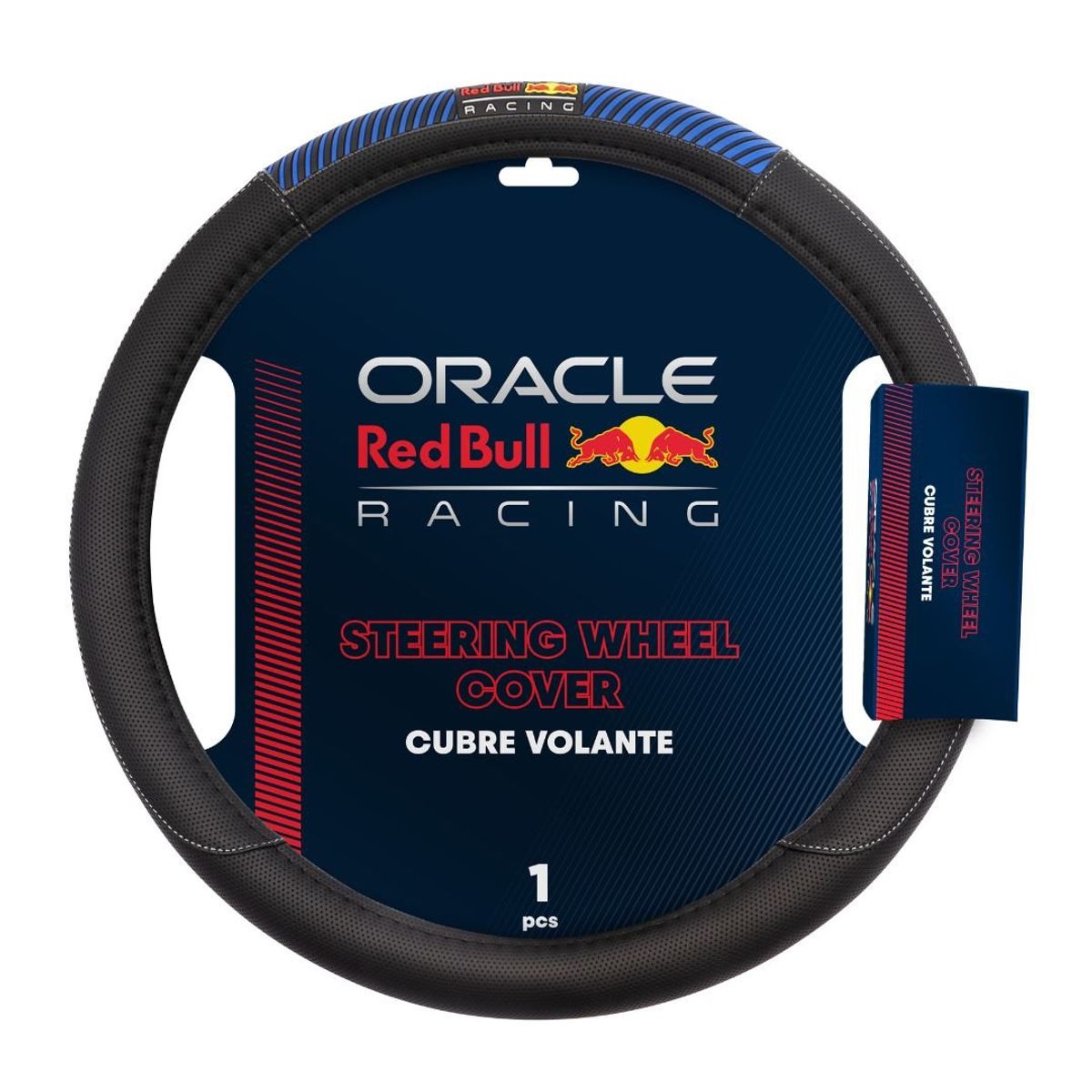 RED BULL - Cubre Volante Universal Red Bull Racing 06 Negro Auto