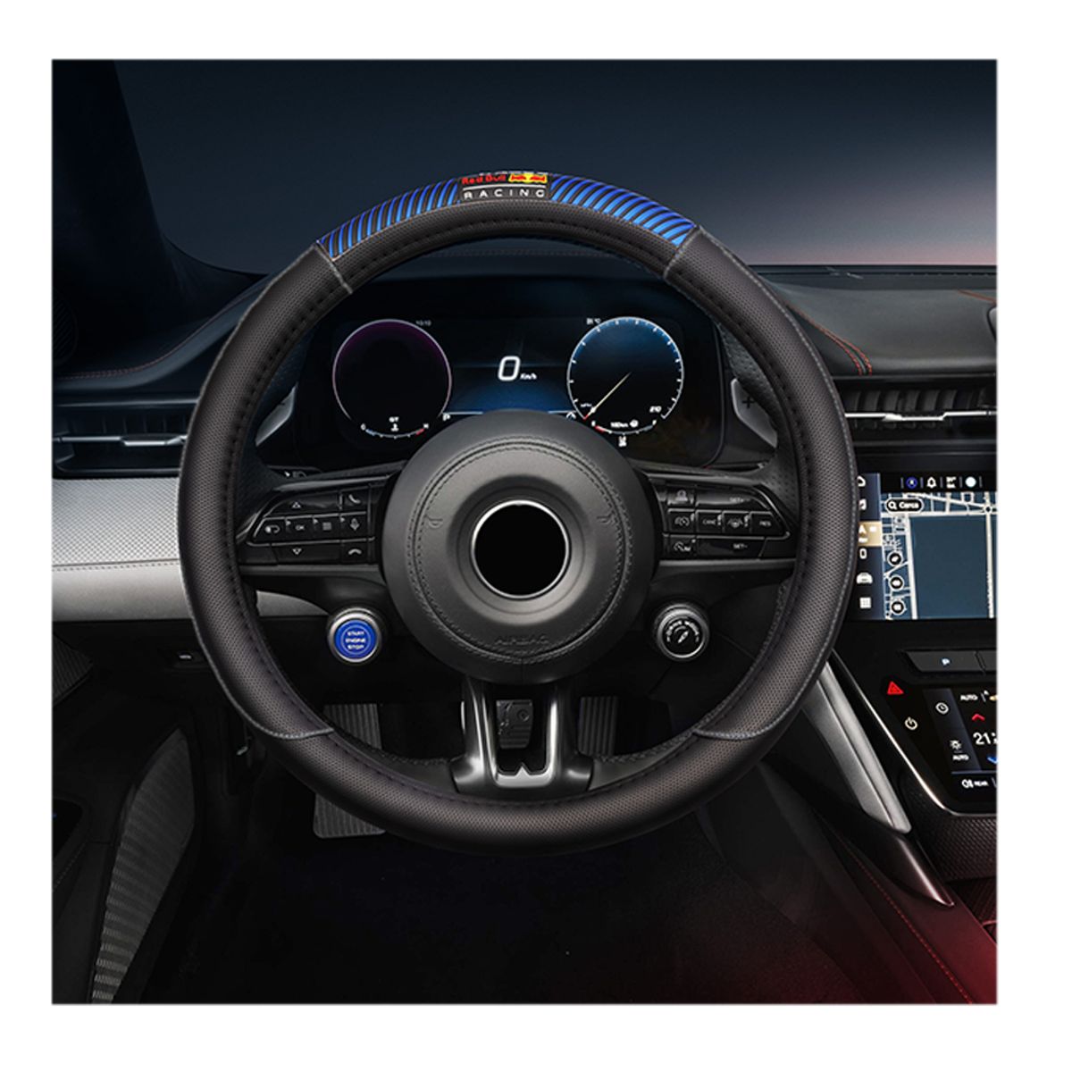 RED BULL - Cubre Volante Universal Red Bull Racing 06 Negro Auto