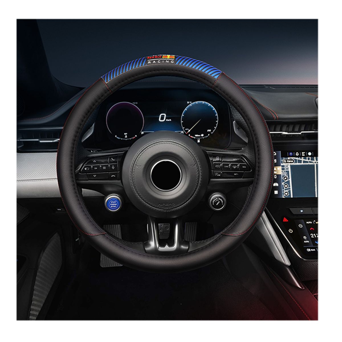 RED BULL - Cubre Volante Universal Red Bull Racing 06 Negro Auto