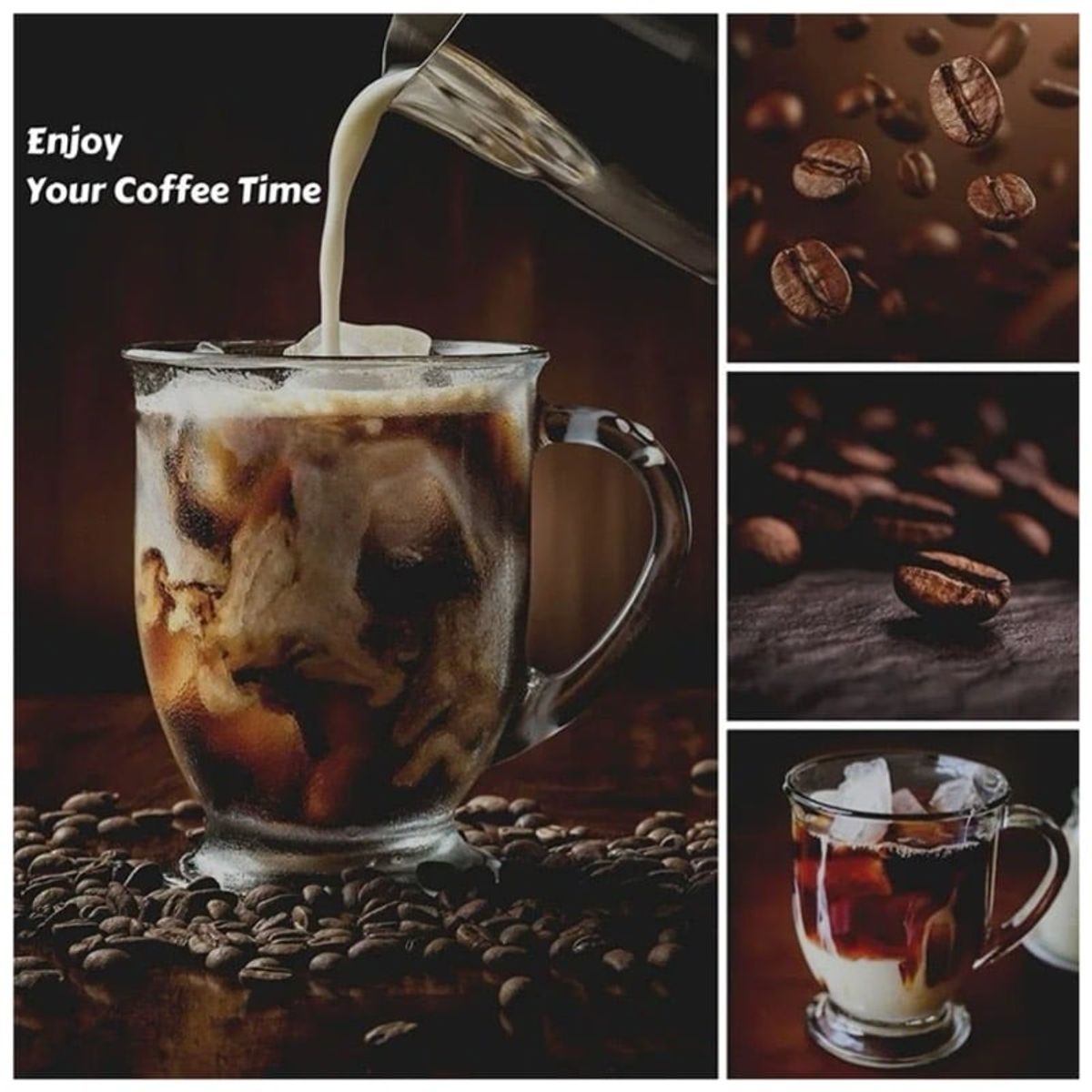 GENERICO - Set x4 vasos tazas modernas 700 ml bebidas postre frías y caliente