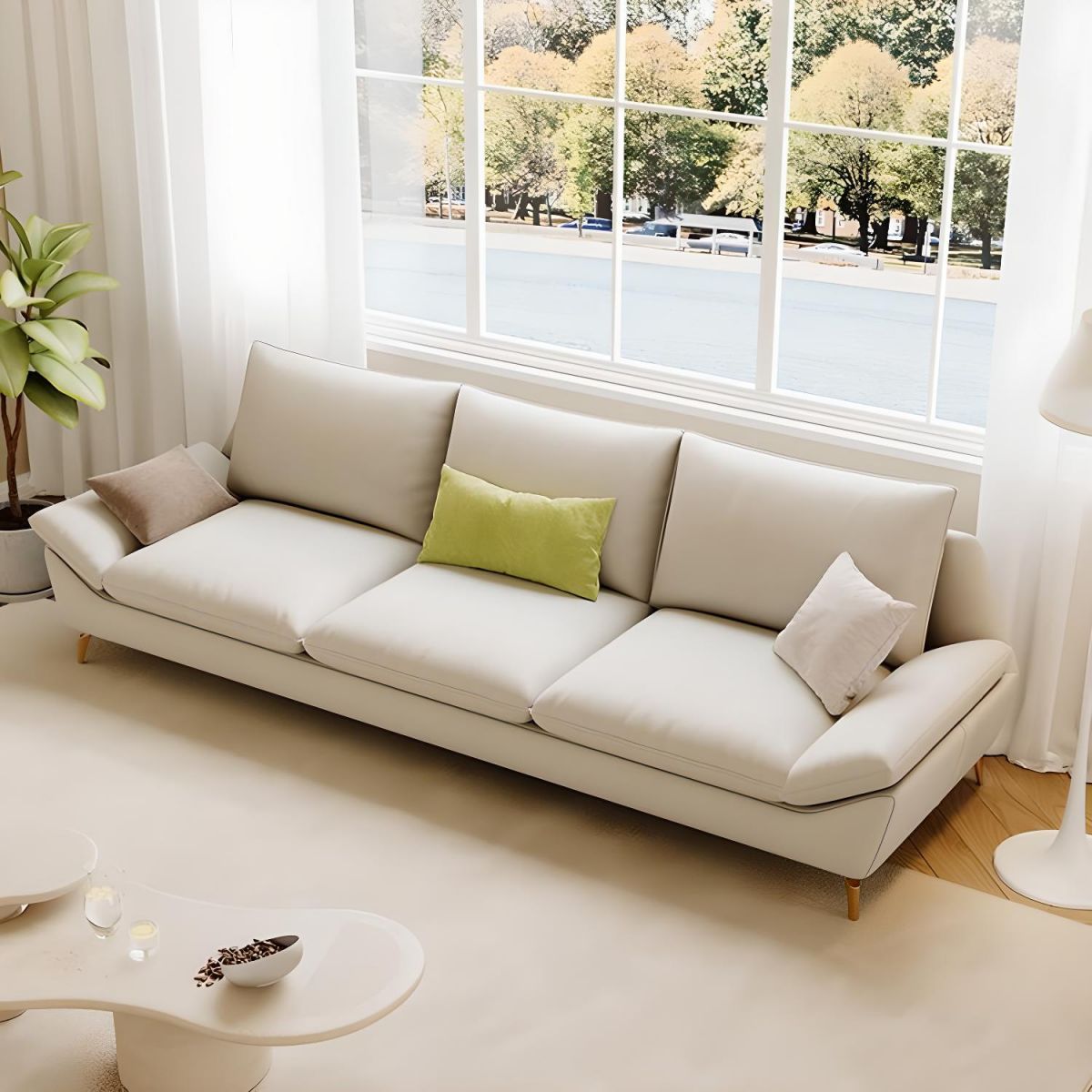 GENERICO - Juego de Sala 3-2-1 Cuerpos Wesley - Beige