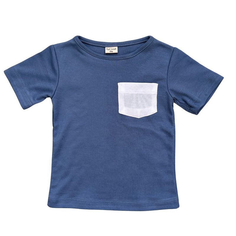 RED CARROT - Polo azul claro con bolsillo blanco