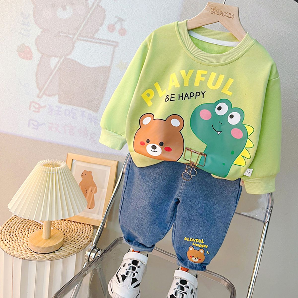 GENERICO - ROPA  PARA NIÑO SAFARI VERDE- 2 PIEZAS