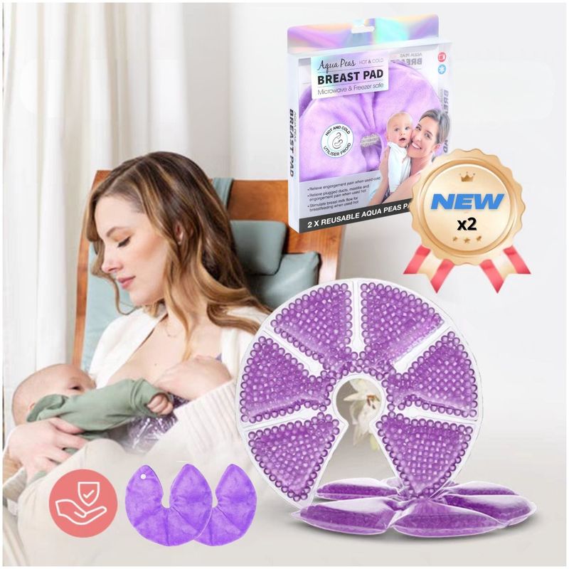 DAUER - Pack 2 Compresas de Lactancia Gel Reutilizables Calor-Frio