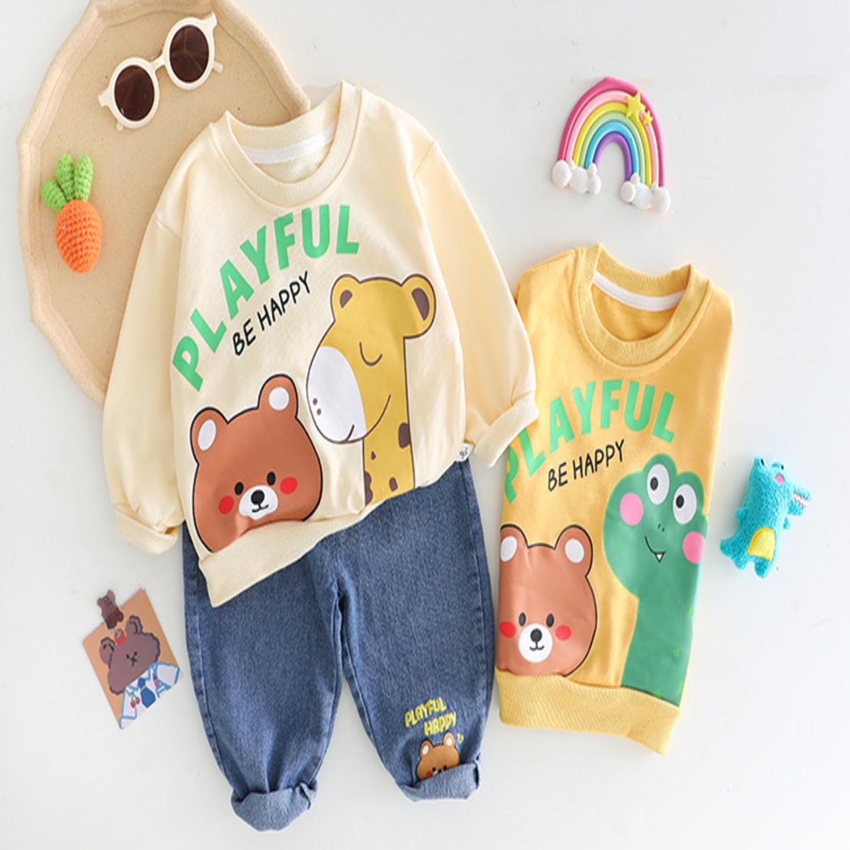 GENERICO - ROPA  PARA NIÑO SAFARI VERDE- 2 PIEZAS