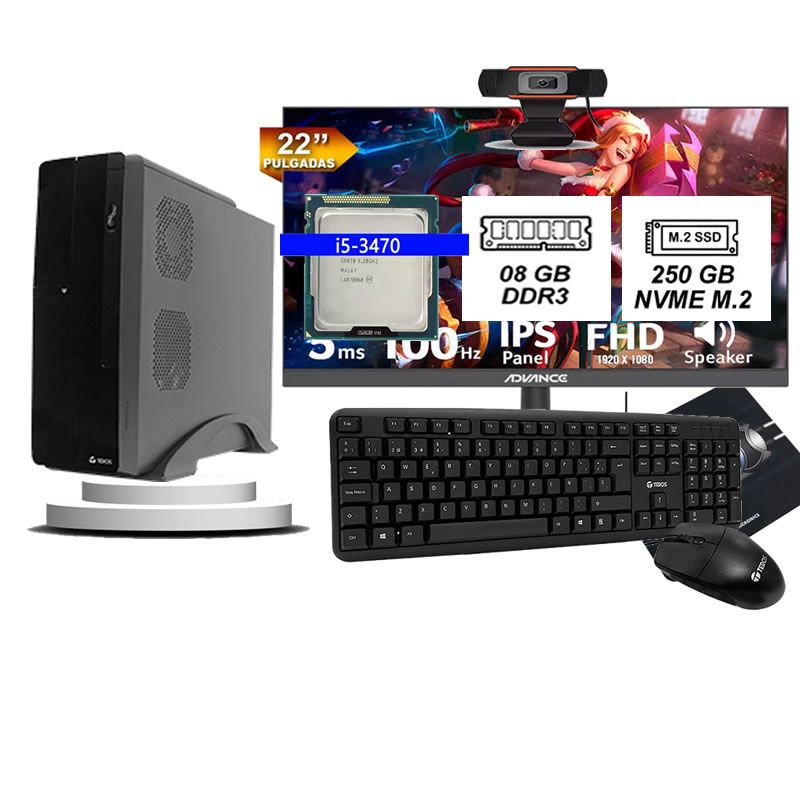INTEL - Computadora Pc Intel Core i5 3470  Monitor 22 fhd' RAM 8GB SSD 256GB