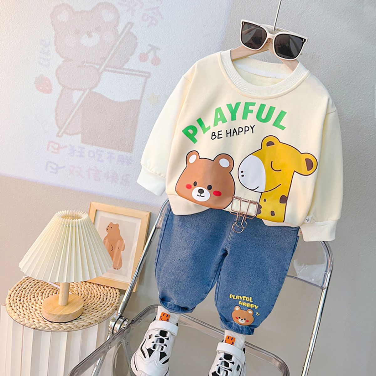 GENERICO - ROPA  PARA NIÑO SAFARI VERDE- 2 PIEZAS