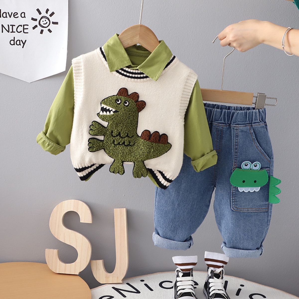 GENERICO - ROPA DE NIÑO SAFARI 3 PIEZAS - (CHALECO,CAMISA,PANTALON )