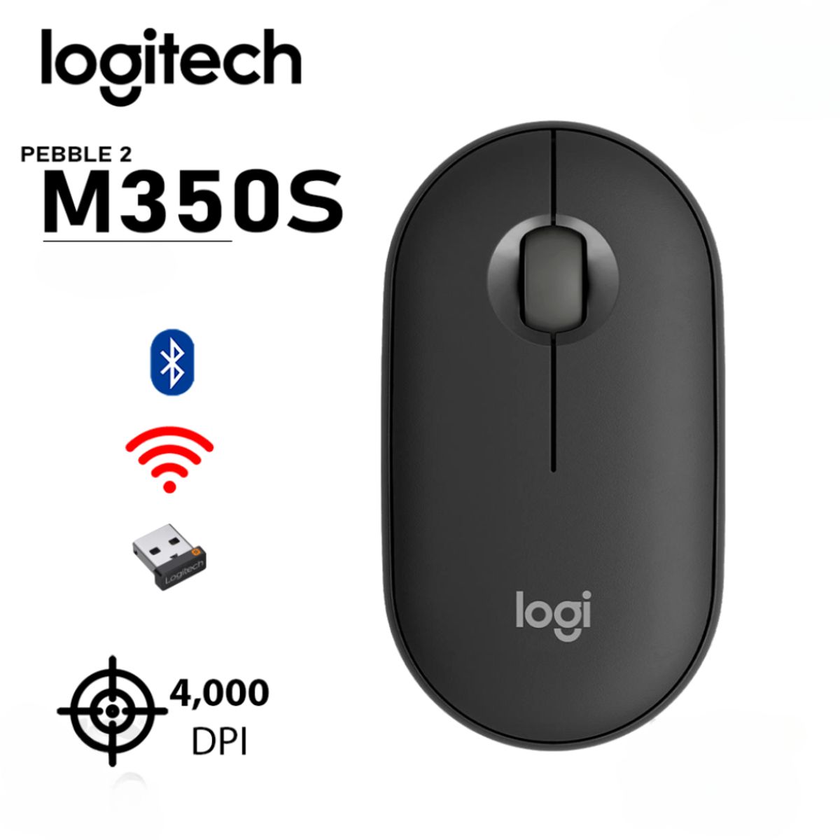 LOGITECH - MOUSE LOGITECH PEBBLE 2 M350S BLUETOOTH/WIRELESS GRAPHITE