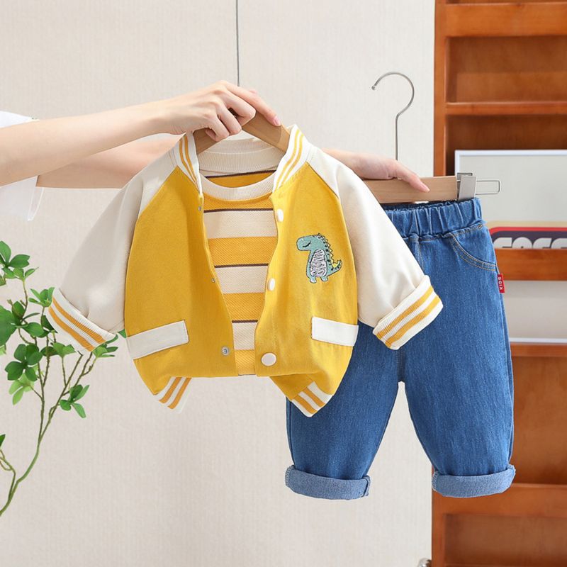 GENERICO - ROPA DE NIÑO DINOSAURIOS  - SET DE 3 PIEZAS