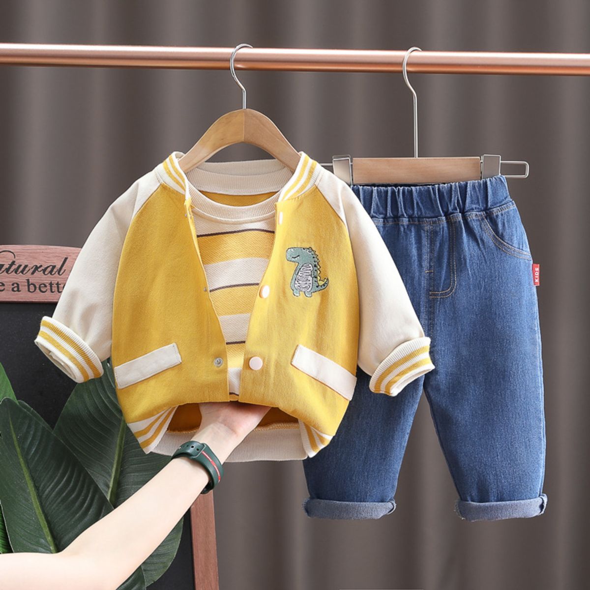 GENERICO - ROPA DE NIÑOS DINOSAURIOS  - SET DE 3 PIEZAS