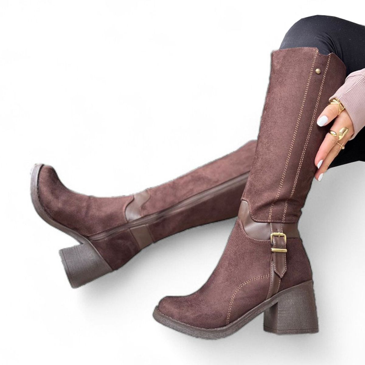 GENERICO - Botin Mujer Yomar Taco 7 Plataforma 3 Gamuza Superior 051L-55