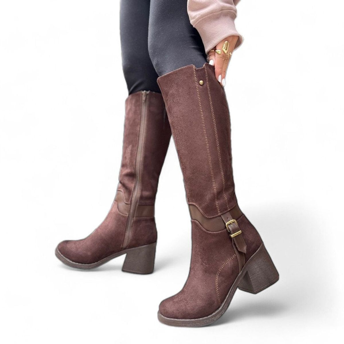 GENERICO - Botin Mujer Yomar Taco 7 Plataforma 3 Gamuza Superior 051L-55