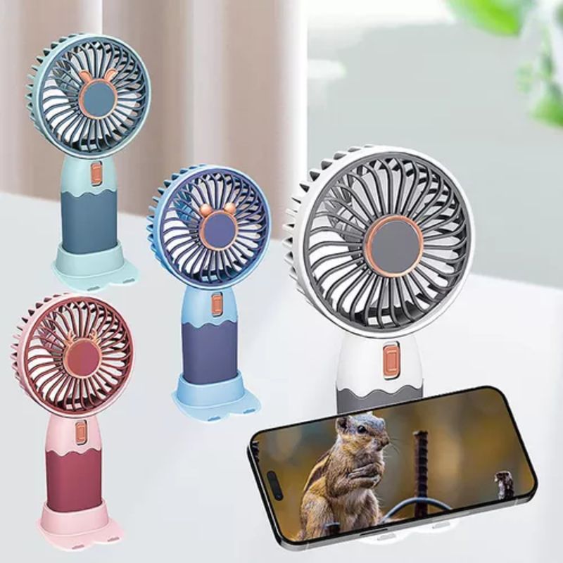 GENERICO - Mini Ventilador Portatil De Mano Recargable Soporte Celular