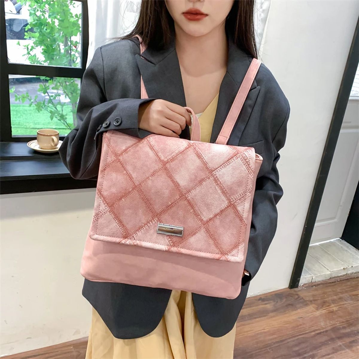 GENERICO - Mochila de cuero vegano importado