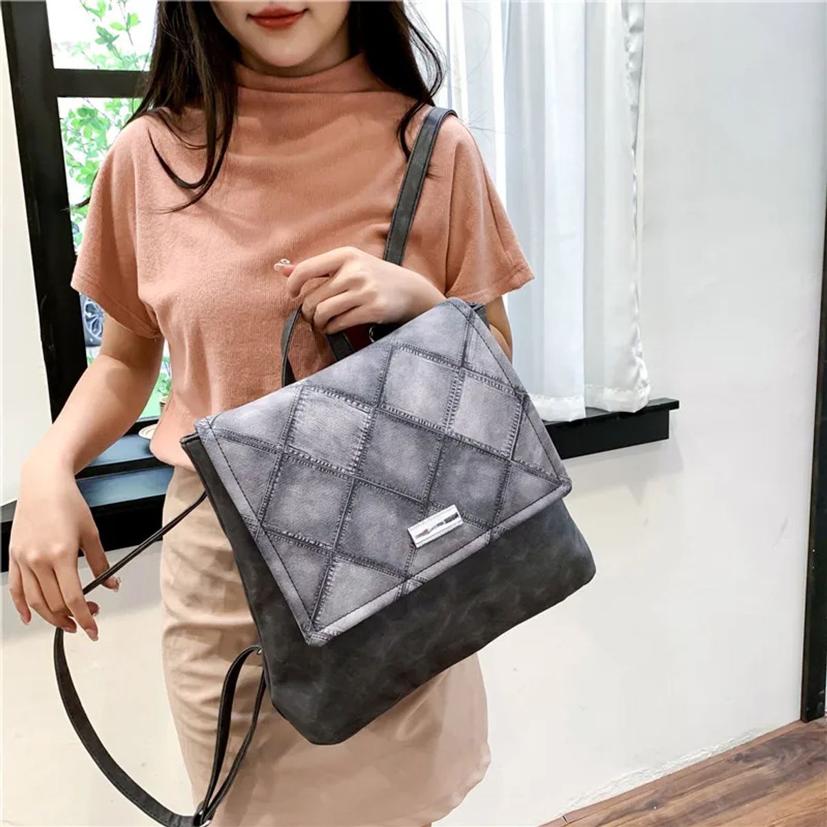 GENERICO - Mochila de cuero vegano importado