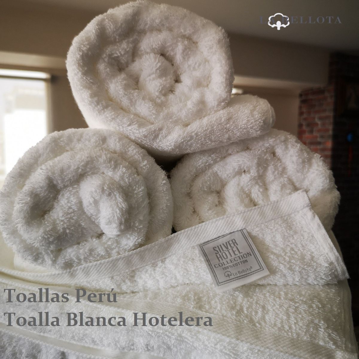 LA BELLOTA - Toalla Baño Blanco 560 grs 75×140 cm "La Bellota" Silver Hotelera