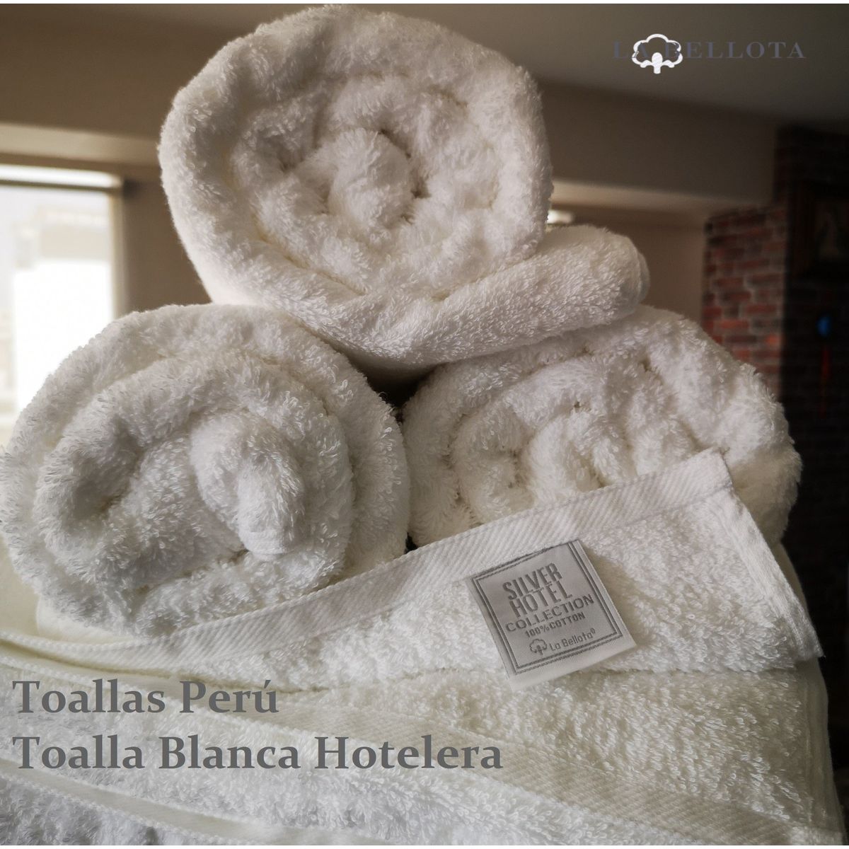 LA BELLOTA - Toalla Baño Blanco 560 grs 75×140 cm "La Bellota" Silver Hotelera