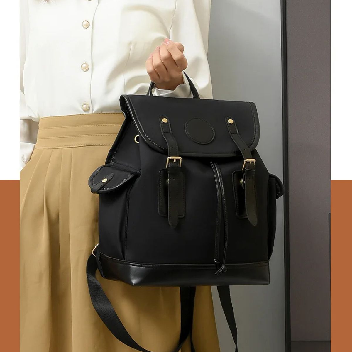 GENERICO - Mochila de tela antifluidos para dama