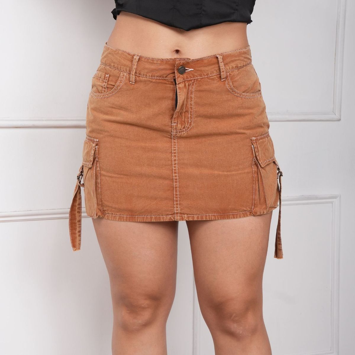 BENCUS JEANS - Mini Falda Short Clasico Cargo Mujer
