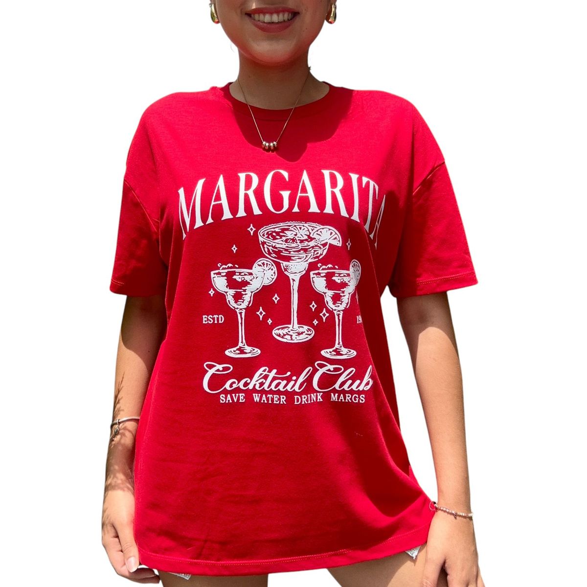 ENGELL - Polo Oversize Margarita Rojo