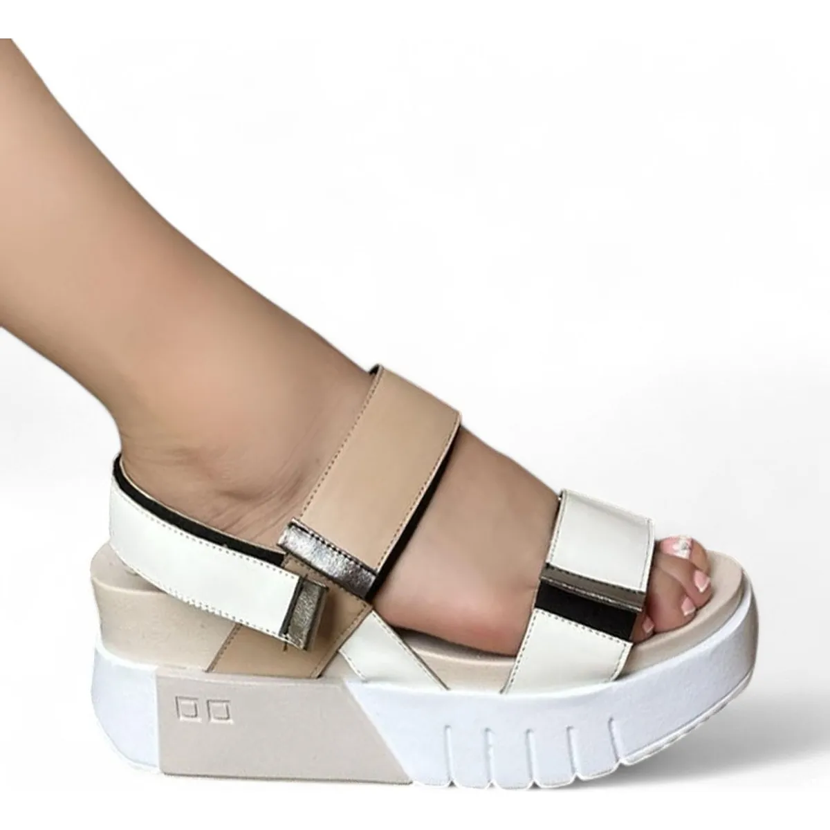 GENERICO - Sandalia Mujer Planta Spanzo Cuña 7 2086L-55 Color Beige