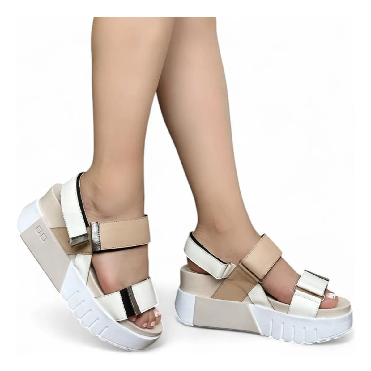 GENERICO - Sandalia Mujer Planta Spanzo Cuña 7 2086L-55 Color Beige