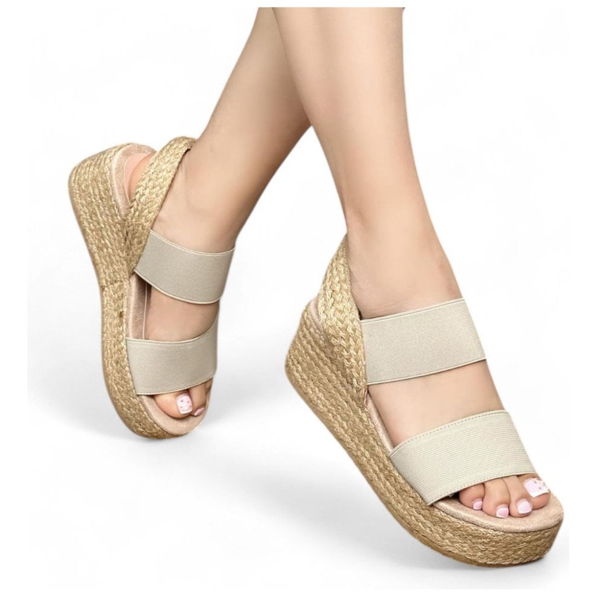 GENERICO - Sandalia Mujer Yute 2086L-50 Cuña 7 Beige