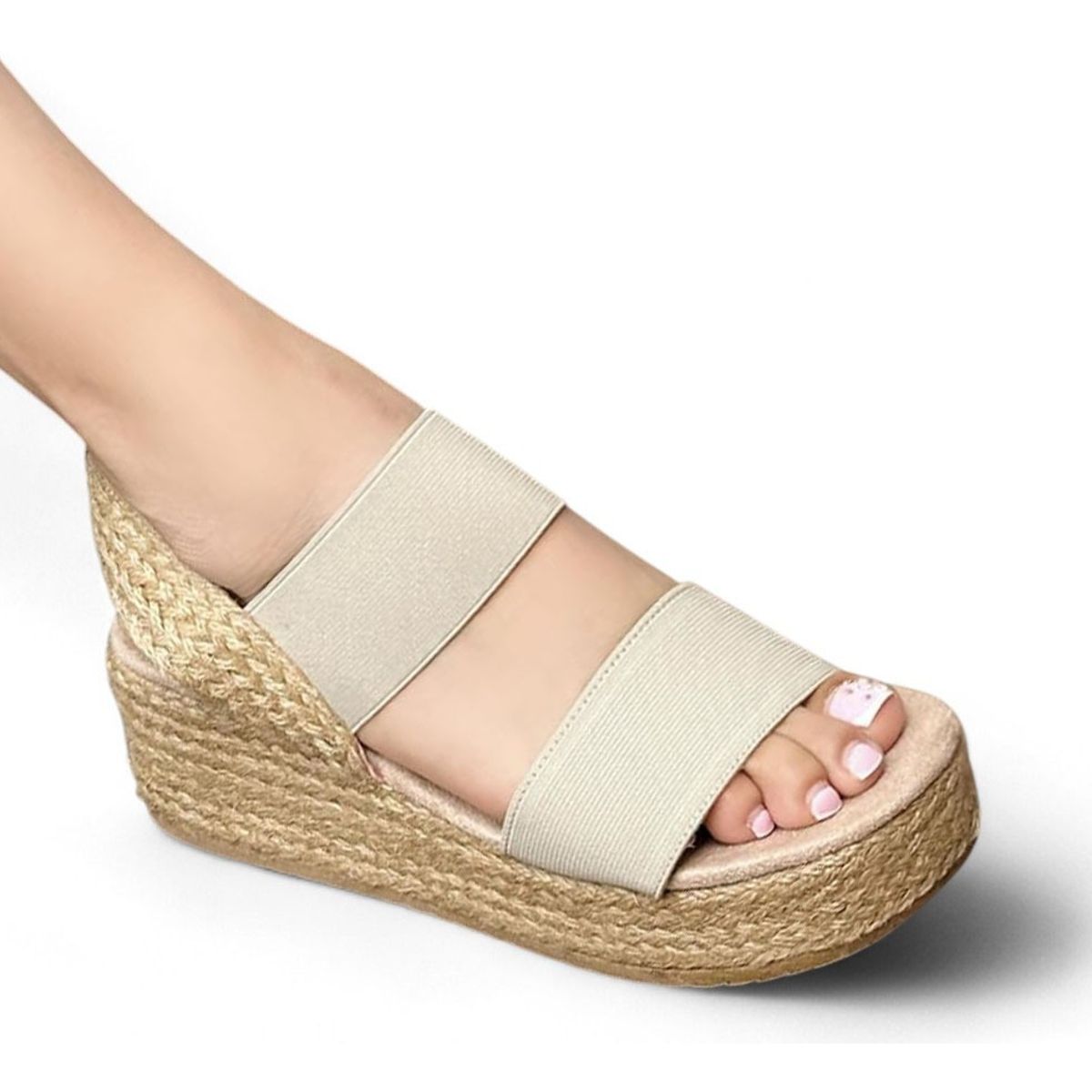 GENERICO - Sandalia Mujer Yute 2086L-50 Cuña 7 Beige